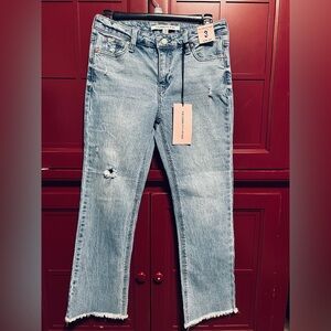 Celebrity Pink Light Wash Distressed Cropped Jeans